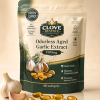 CloveReserve 7500mg Aged Garlic Extract – Odorless Cardiovascular Support